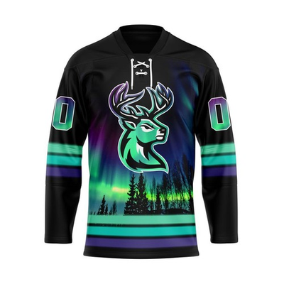 #ad #ad Iowa Heartlanders Special Design With Northern Lights Lace Hockey Shirt Fullsize $32.99