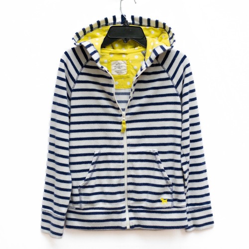 Mini Boden Girls 11-12 Towelling Terry Cloth Striped Full Zip Hoodie Sweatshirt - Picture 1 of 8