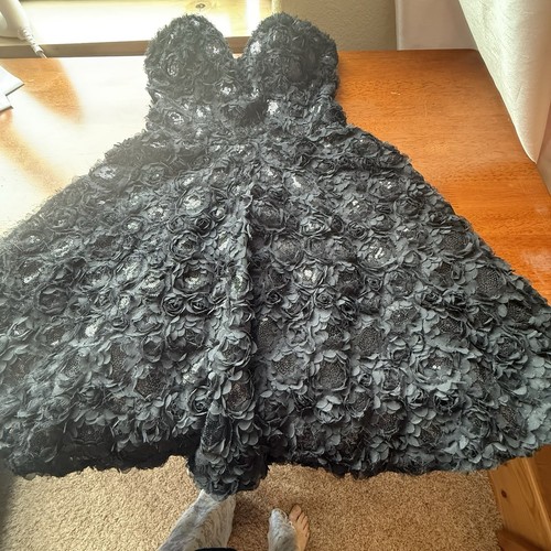 Vestido Corsé Vintage Y2k Bebe Negro Encaje Lirio 4 Lentejuelas Negras Cachicho - Imagen 14 de 18