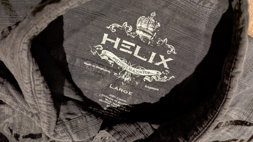 Helix - Men's Black / Dark Gray Long Sleeve Button Up Shirt - Size Large - Picture 3 of 3