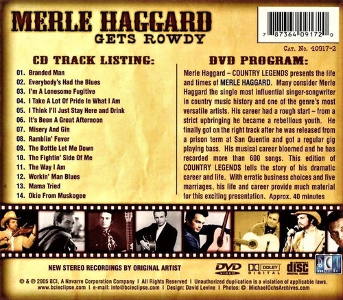 Merle Haggard - Gets Rowdy (2 Disc CD/DVD) - Picture 2 of 2