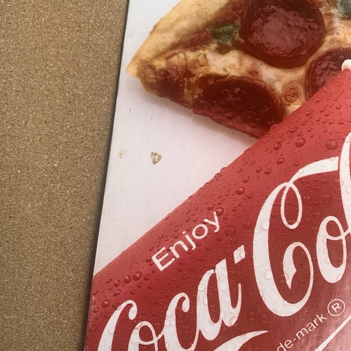 Vintage Spice It Up With Coca Cola Pizza Combo Cardboard Advertising Sign (b) - Picture 7 of 7