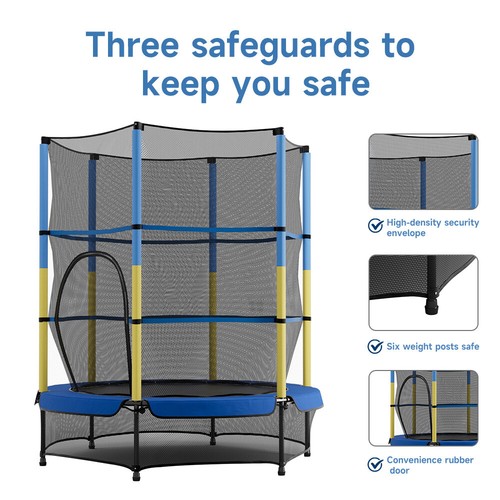 Round Adult Kid Trampoline Safety Net Ladder Folding Bounding Spring Jumping Gym - Picture 11 of 96