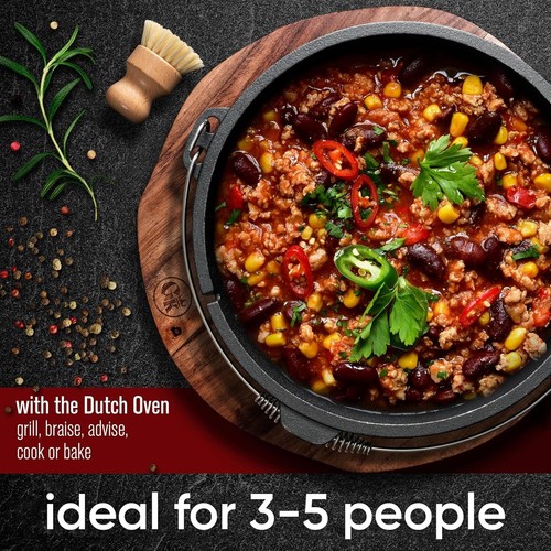 Versatile 7 Quart Dutch Oven Set with Non-Stick Finish & Recipe Book for 3-5 - Picture 5 of 9