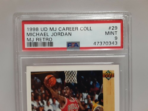 Michael Jordan 1998 UD MJ Karrieresammlung MJ Retro Karte # 29 bewertet PSA 9 NEUWERTIG - Bild 2 von 3