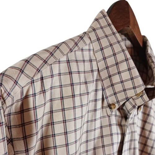 Brooks Brothers Regent Fit Hemd L beige kariert bügelfrei Supima Baumwolle Langarm - Bild 3 von 8