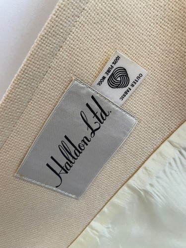 Abrigo con capa vintage años 60 Halldon Ltd para mujer 100 % lana pura marfil talla L elegante - Imagen 11 de 16