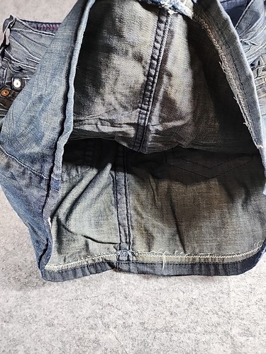 VTG True Religion Womens Sz 29 Y2k Denim Micro Mini Skirt Made In USA Western - Picture 5 of 15
