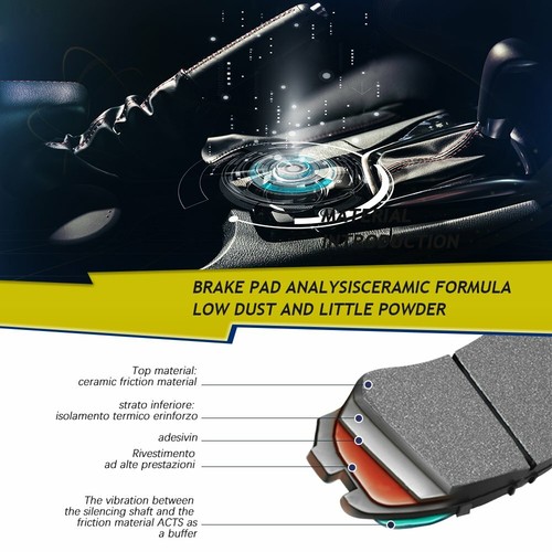 Front&Rear Ceramic Brake Pads For 2011-2014 Hyundai Sonata ,2011-2015 Kia Optima - Picture 5 of 7