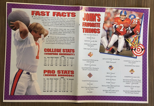 Póster RARO 1991 Sports Illustrated for Kids Big Shot 11" x 16" - John Elway - Imagen 6 de 7