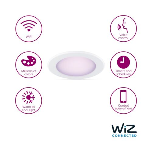 Philips Smart Wi-Fi Wiz Connected Color 85-Watt 5/6" Recessed Downlight (4-Pack) - Picture 4 of 11