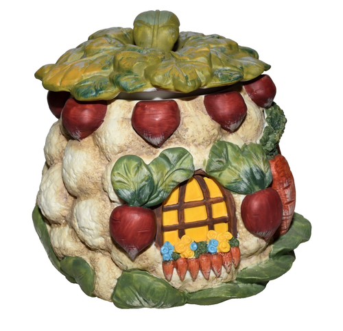 Tarro de galletas casa coliflor rábano de Pascua 1991 Dept 56 - Imagen 2 de 9