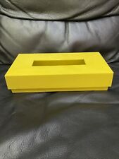 Vintage MCM Adjustable Tissue Box Cover Yellow Plastic Kleenex