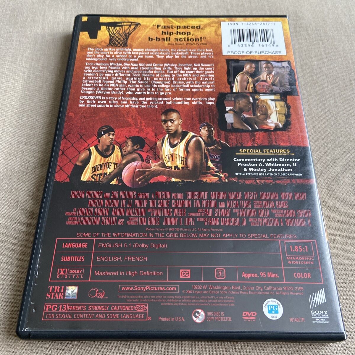 Crossover (DVD, 2006) Anthony Mackie Wesley Jonathan Wayne Brady Lil JJ Philip + Crossover (DVD, 2006) Anthony Mackie Wesley Jonathan Wayne Brady Lil JJ Philip +