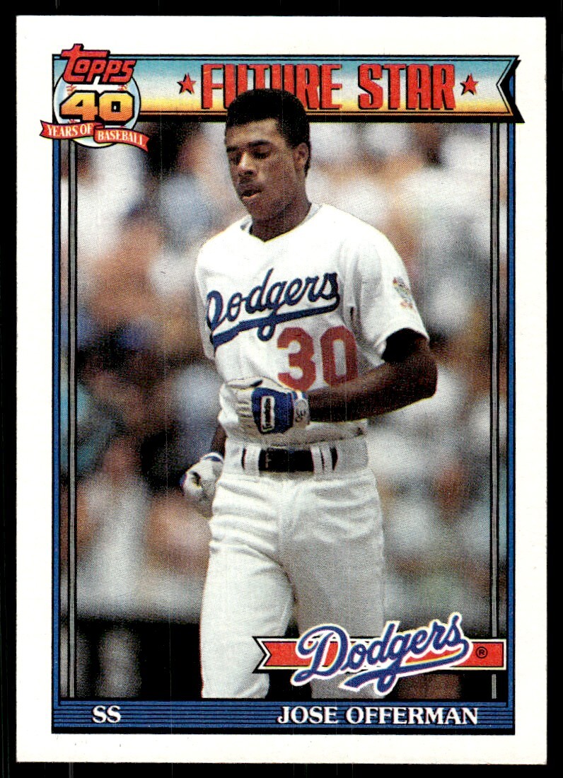 1991 Topps Baseball Card Jose Offerman Los Angeles Dodgers #587