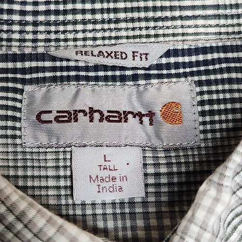 Carhartt Essential Shirt Mens LT Tall Glen Plaid Button Down Casual Relaxed Fit - Picture 4 of 8