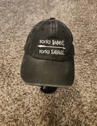 Sorta süße Sorta Savage Mütze Erwachsene Damen grau Riemen hinten Kappe verstellbar - Bild 1 von 7