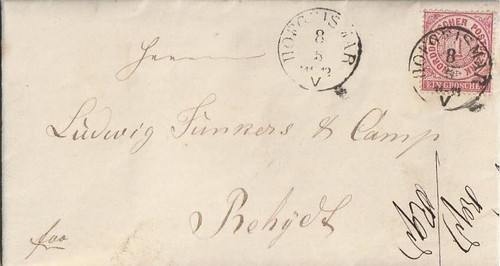 Nachv. K1 HOFGEISMAR ( Kurhessen ) a. Brief NDP MiNr. 16 , 1870