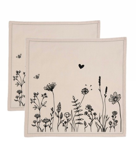 Servietten Stoffservietten Tischset Baumwolle 2er Set 40x40 cm Blumen - Bild 1 von 4