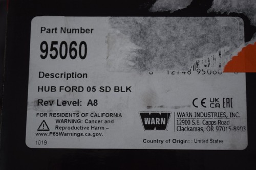 Buje manual Warn Premium 95060 (para FORD 05 SD) negro - caja abierta nueva - Imagen 2 de 2