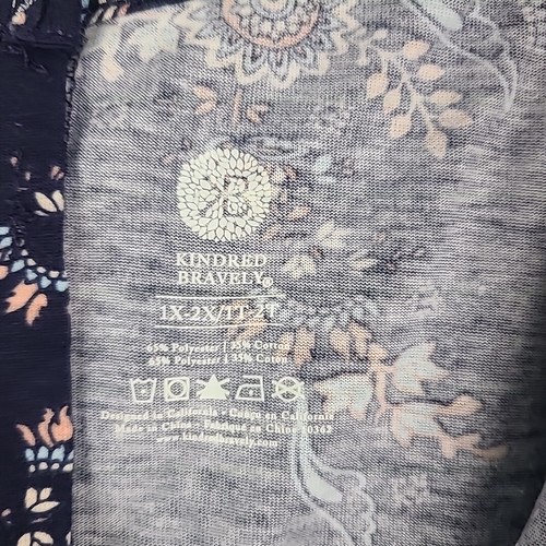 Kindred Bravely Womens Labor and Delivery Gown Shirt Dress Blue Floral Sz 1X/2X - Picture 7 of 9