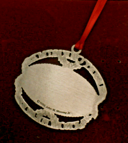 Vintage 1990 MERRY CHRISTMAS FROM HEAVEN Pewter Ornament John W Mooney Jr - Picture 4 of 4