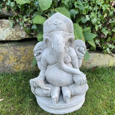 Ganesh Garden Statue Ornament Elephant Diwali Hindu God UK Handmade 30cm - Image 1 of 4