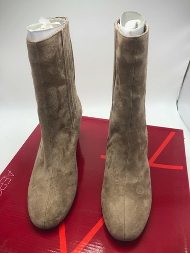 Aerosoles Fifth-Ave Damenstiefel Wildleder Blockabsatz taupe neu im Karton - Bild 2 von 5