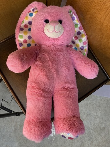 Plush Build A Bear Easter Bunny ~ RARE ~ Rainbow Polka Dotted Ears ~ Musical - Picture 4 of 8