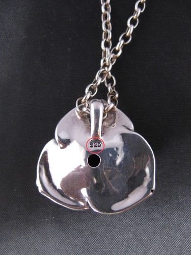 Collar vintage de plata de ley 925 CMW, con colgante de flor de plata de ley 925 - Imagen 5 de 9