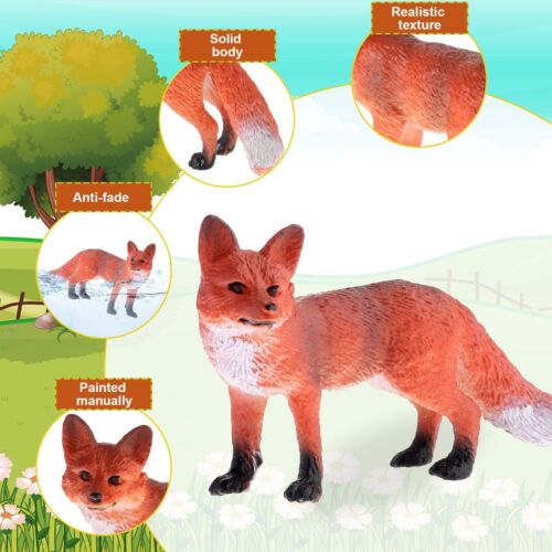 16 Pcs Fox Toy Figures Set Red Foxes Figurines PVC Plastic Fox Toys Realistic Mi - Picture 5 of 8