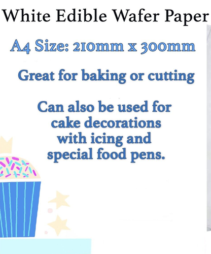 Weißes essbares Oblate Reispapier 5 Blatt A4 Format Uni Weiß - Bild 2 von 6