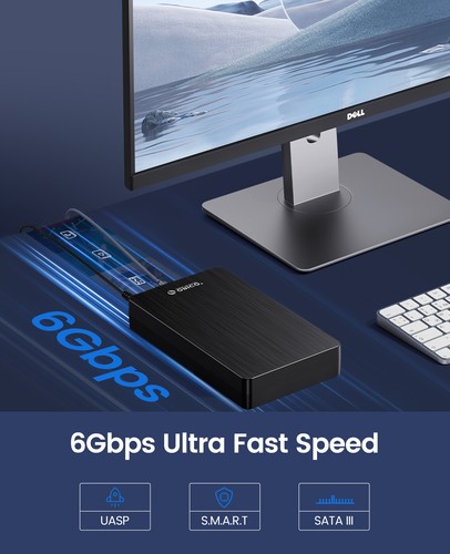 ORICO External Hard Drive Enclosure for 3.5 2.5'' SATA SSD HDD USB C 3.1 to SATA - Picture 3 of 11