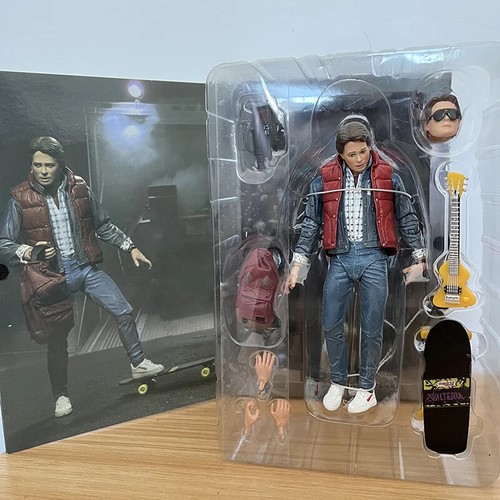 NECA Movie Back To The Future Marty Mcfly w Guitar 7" Action Figure Toy for kids - Afbeelding 1 van 5