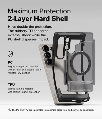 Für Galaxy S25 Ultra Hülle | Ringke [UX Magnet] Robust Ständer Klar Cover - Bild 17 von 25