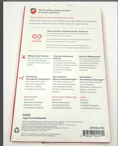 ZAGG InvisibleShield Screen Protector for iPhone 6 Plus & 6S Plus - Premium - Picture 5 of 8