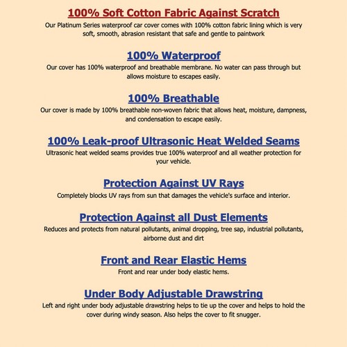 2022 2023 2024 Toyota Corolla Cross Waterproof Car Cover Black - Bild 10 von 11