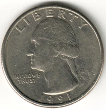 USA - 1991P - Heraldic Eagle Washington ¼ Dollar - #1303