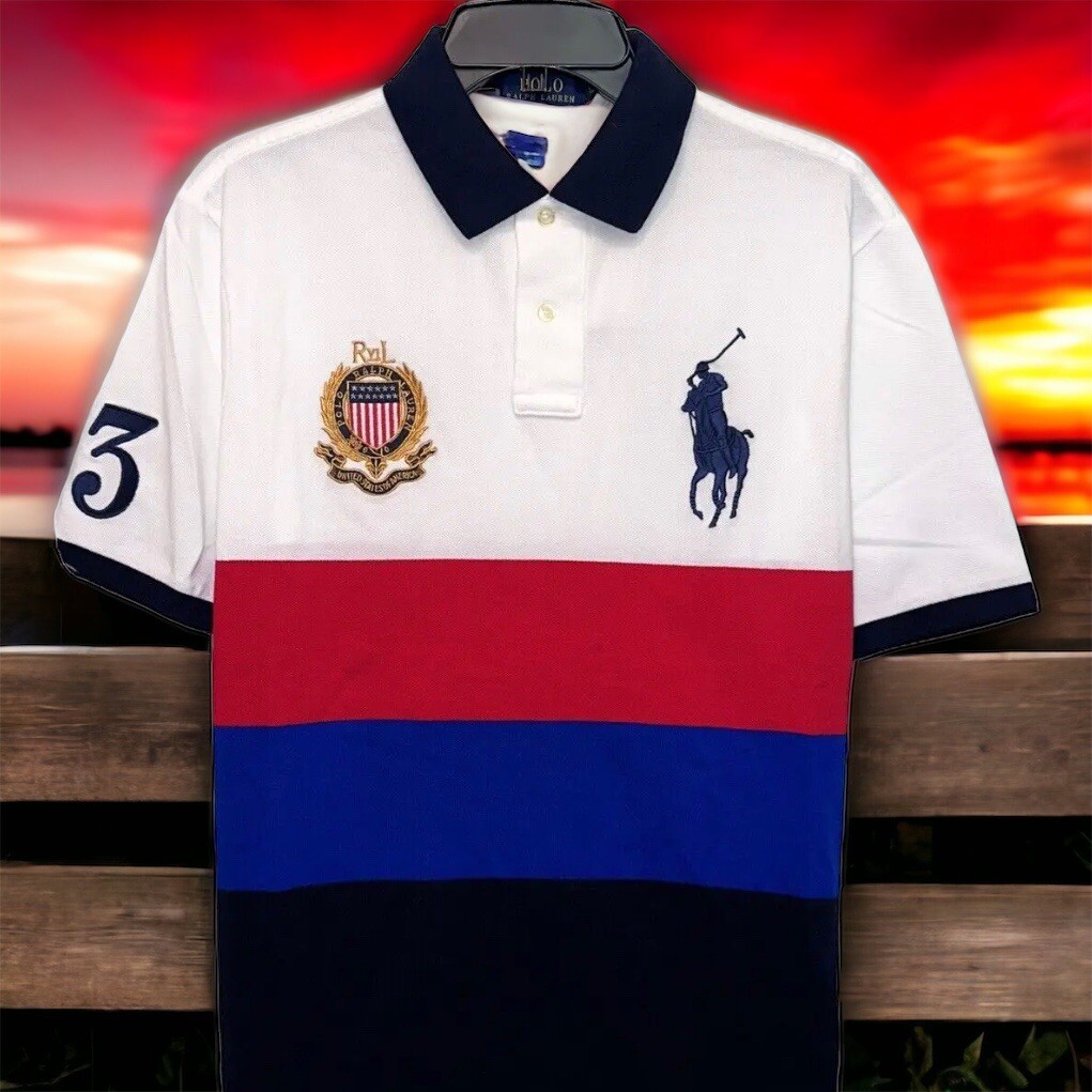 Polo Ralph Lauren USA Flag Crest Big Pony RRL Shirt Gold