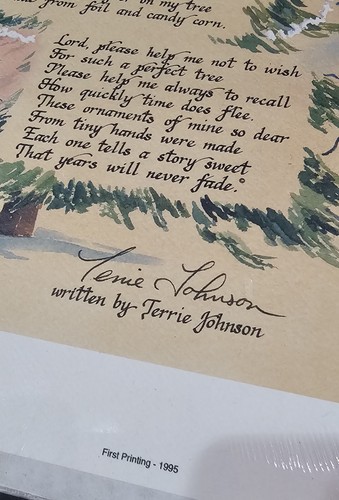 Christmas Unframed Art Print, Perfect Christmas Tree Poem 1995 1st Printing READ - Picture 3 of 5