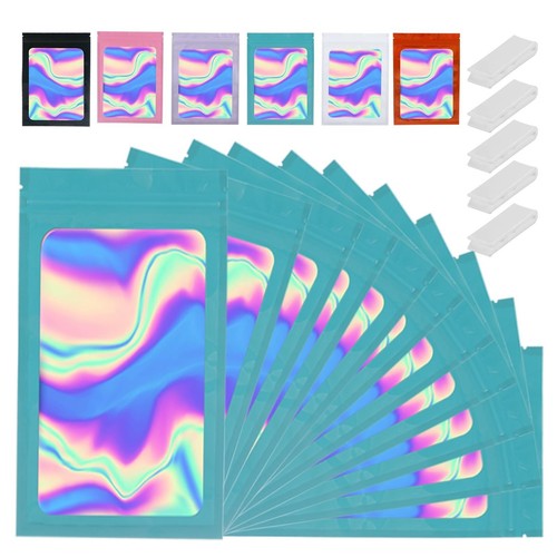 Holographic Mylar Bags for Food Storage Mylar Bags with Window Resealable Bags - Picture 9 of 23