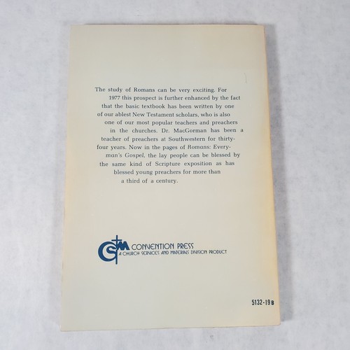 Romans: Everyman’s Gospel - 1976 Trade Paperback by J W MacGorman - Foto 2 di 11