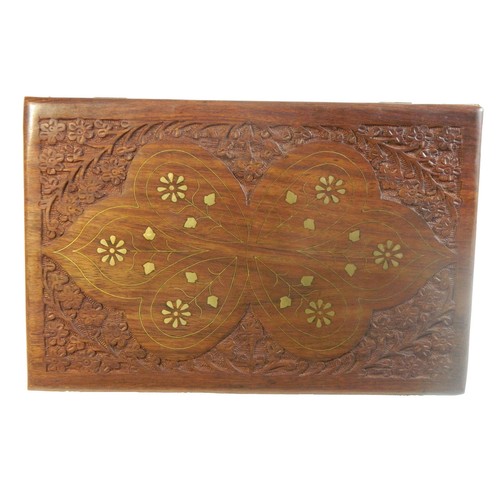 Cajita joyero mariposas 30x20x8cm incrustaciones de latón caja de madera almacén - Bild 1 von 3