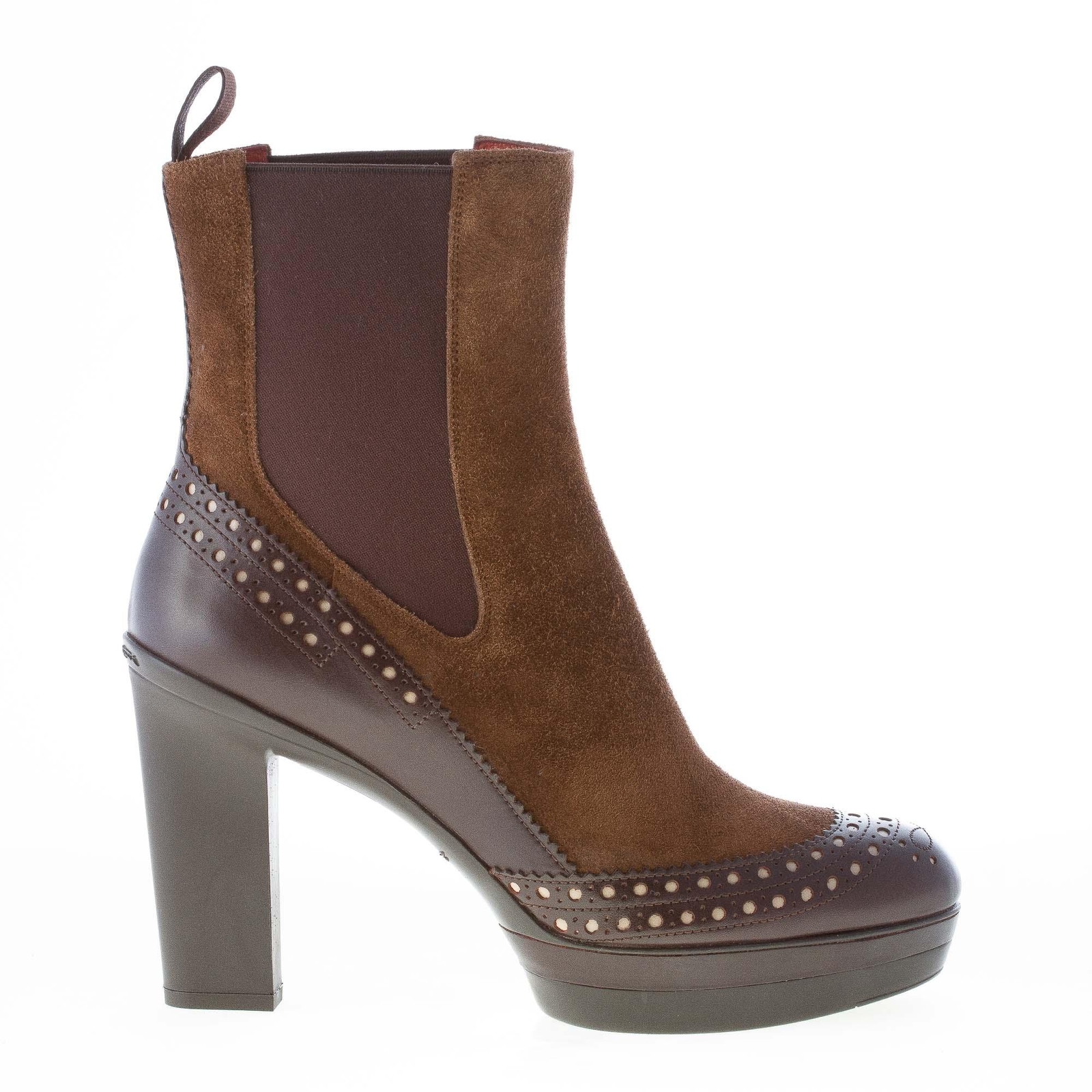 Santoni Zapatos Mujer Gamuza Marrón Cuero Marrón Oscuro botín hecho en Italia Santoni botín Zapatos Mujer Gamuza Marrón Cuero Marrón Oscuro botín Santoni hecho en Italia 5093f6
