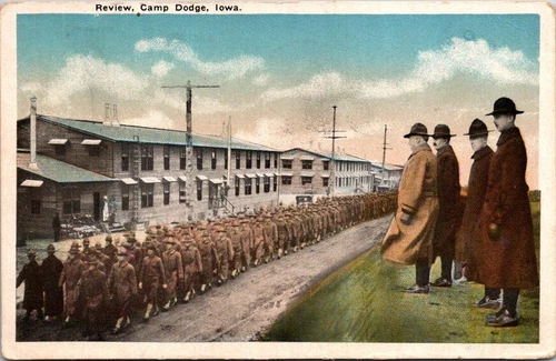 Postcard Review Camp Dodge Iowa IA Military