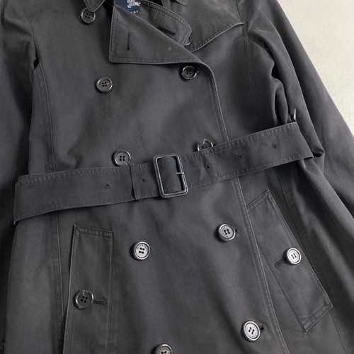 w3106 Burberry London Trench Coat, Nova Check, Belted, Double-Breasted, Black - Picture 5 of 9