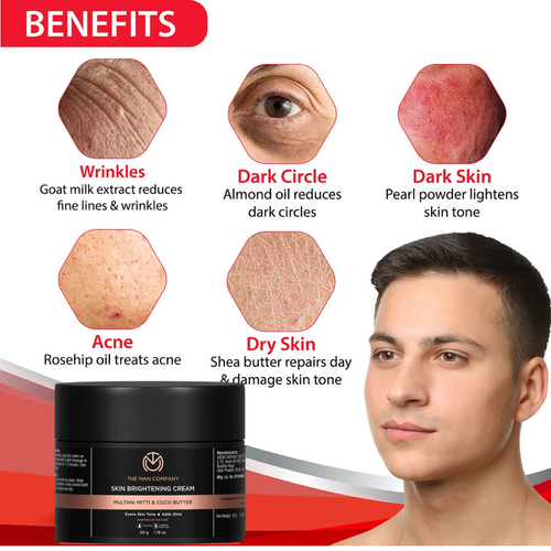 The Man Company Skin Brightening Cream 50gm For Brightens And Radiant Skin - Picture 1 of 6