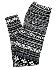 TC LuLaRoe Leggings  BLACK  WHITE AZTEC PATTERN  SIZES 12-18 Tall  Curvy