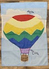 Flag Outdoor Double Sided Hot Air Balloon Rainbow Blue Bird Yellow Red 28" x 39"