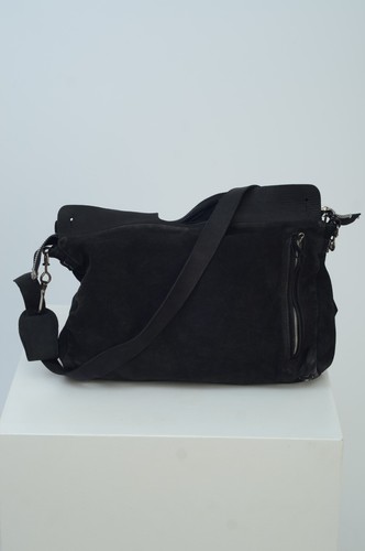Bolso de Hombro Delle Cose Lujo Unisex Negro Teñido Cuero Genuino Hecho en Italia - Imagen 2 de 16